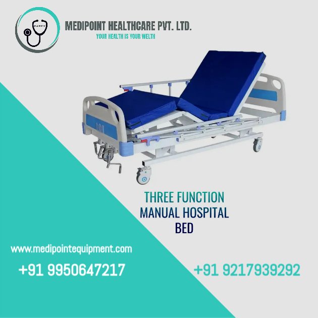 Three-Function Manual Abs Panel Hospital Bed For Rent